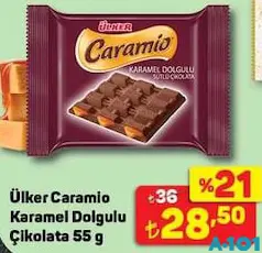 ÜLKER CARAMİO KARAMEL DOLGULU ÇİKOLATA 55 G